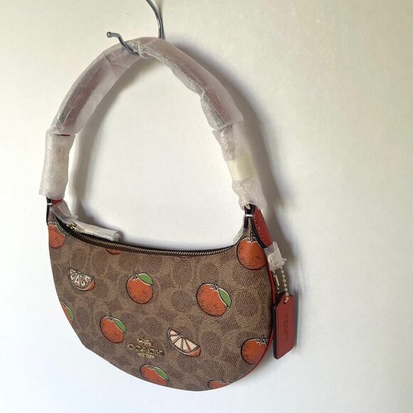 Coach Mini Payton Shoulder Bag Oranges Signature Canvas CBA78 Leather ORIGPKG - Picture 7 of 12